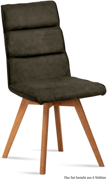 Esszimmerstuhl (6er-Set) Dixie 47x92x60 Eiche geölt/Khaki