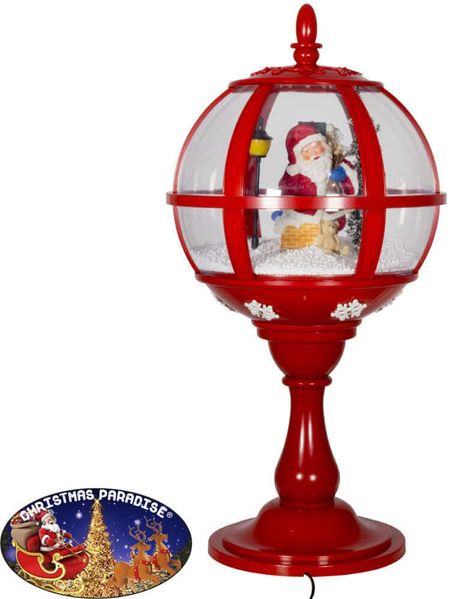 Schneiende LED Tischlaterne 60cm - Weihnachtliche Santa Claus Laterne