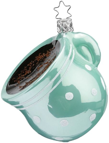 Tasse starker Kaffee 8,5cm Inge-Glas® Weihnachtsschmuck
