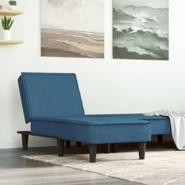 vidaXL Chaiselongue Blau Samt 352834