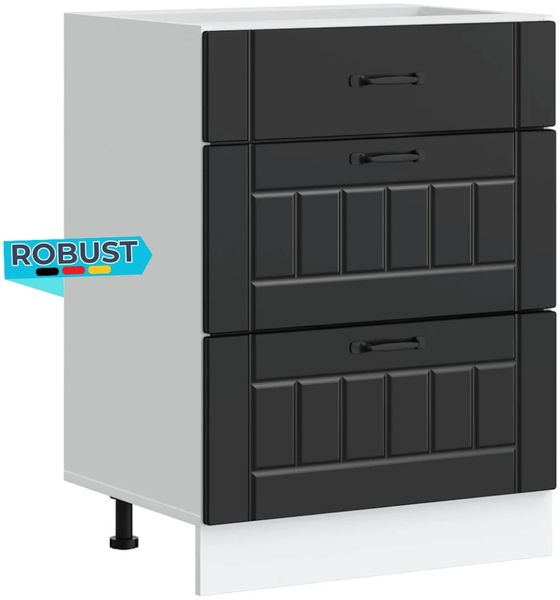 Küchenunterschrank MARO Schwarz 60x46x81,5 cm | Küche Unterschrank mit Schublade