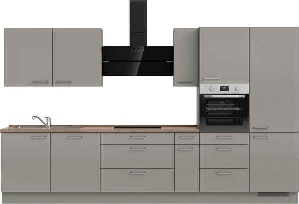 nobilia® Küchenzeile "Laser II", NEU: individuell anpassbar mit gratis Profi-Beratung, vormontiert, 180 cm breit, optional mit verschiedenen E‑Geräte-Sets