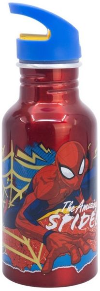 Spiderman Trinkflasche Wasserflasche 545 ml Flasche mit Trinkaufsatz und Schraubverschluss