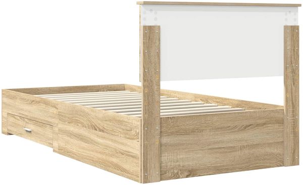 vidaXL Bettrahmen mit Kopfteil Sonoma-Eiche 100 x 200 cm Holzwerkstoff 3410933 Bild 9