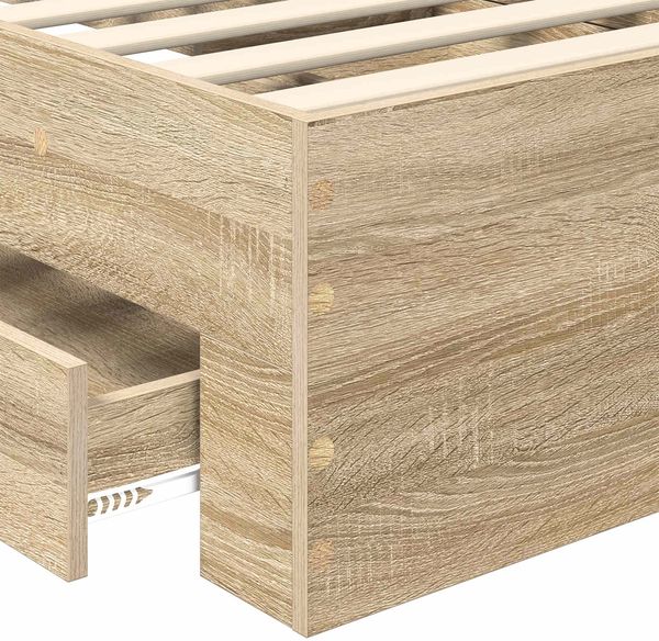 vidaXL Bettrahmen mit Kopfteil Sonoma-Eiche 100 x 200 cm Holzwerkstoff 3410933 Bild 10