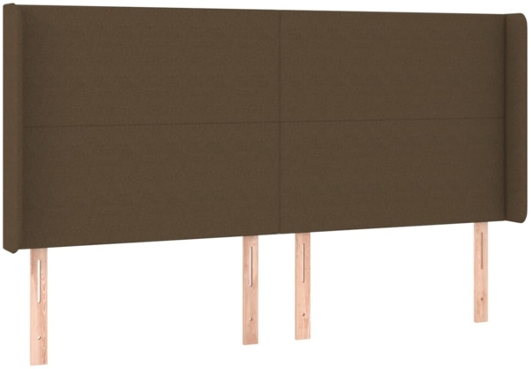 vidaXL Boxspringbett mit Matratze & LED Dunkelbraun 160x200 cm Stoff, Härtegrad: H2 [3138168] Bild 6