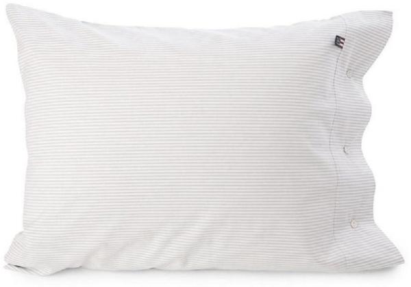 Lexington Bettwäsche Bettwäsche Kopfkissenbezug Pin Point Grau Weiß (80x80cm)