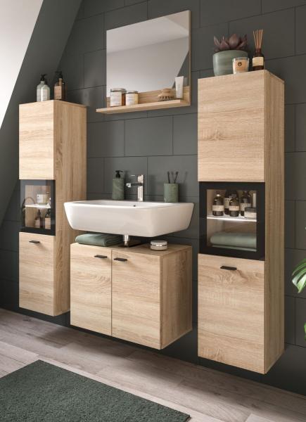 Badmöbel Set Lowell in Eiche 4-teilig 140 cm