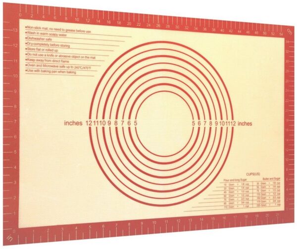 Intirilife Backmatte, Silikon (1-tlg), Silikon Backmatte wiederverwendbar 40x60cm Backunterlage Teigrollmatte