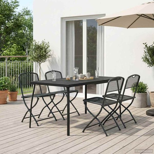 vidaXL Gartenmöbel Set 5 pcs Anthrazit Eisen und Stahl 3422897