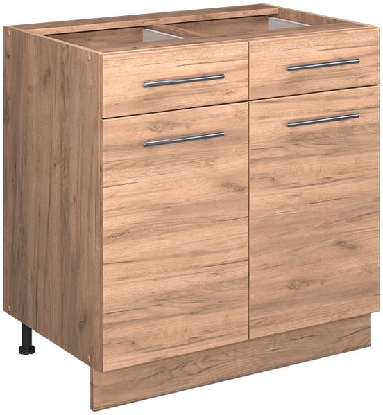 Küchenunterschrank Fame-Line Goldkraft Eiche 80 cm ohne Arbeitsplatte Vicco