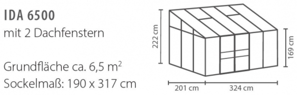 Vitavia Gewächshaus Ida 6500, smaragd, HKP 6mm Bild 2