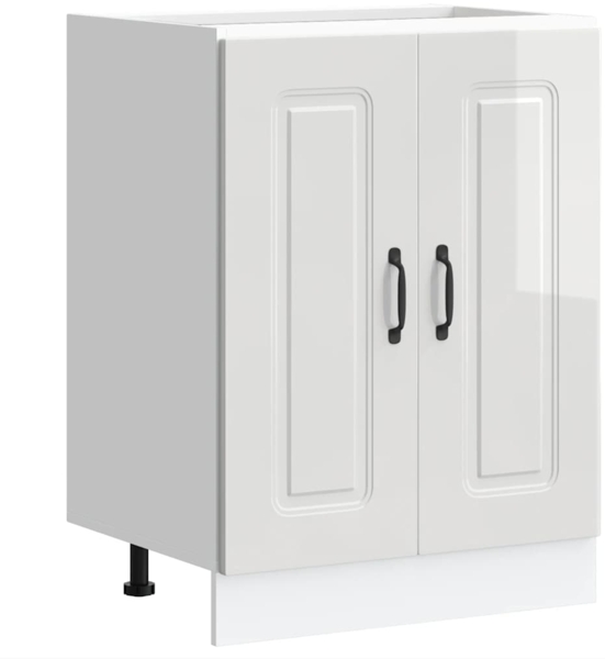 vidaXL Spülenunterschrank Kalmar Hochglanz-Weiß 60x46x81,5 cm 853439