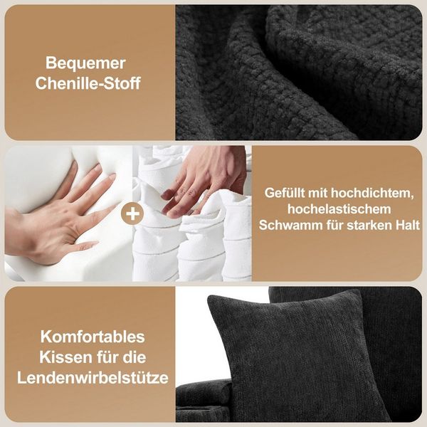 i@home Ecksofa L-förmiges, ausziehbares Sofa, 4-Sitzer-Sofa, mit Stauraum, Getränkehalter, USB-Ladeanschluss, Armlehnenablage