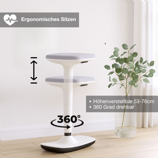 ASSMANN Steh-Sitzhocker Bari Schwarz 44x24x53cm Kunststoff Bild 3