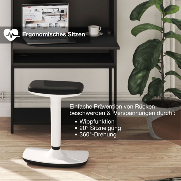 ASSMANN Steh-Sitzhocker Bari Schwarz 44x24x53cm Kunststoff Bild 2