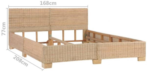 vidaXL Bettrahmen Handgewebt Echtes Rattan 160×200 cm 283089 Bild 7
