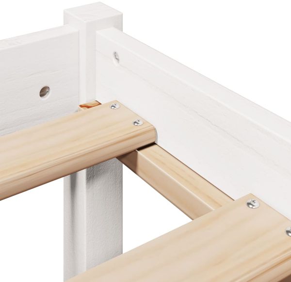 vidaXL Massivholzbett ohne Matratze Weiß 140x190 cm Kiefernholz 3305715 Bild 9