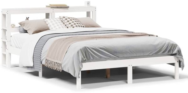 vidaXL Massivholzbett ohne Matratze Weiß 140x190 cm Kiefernholz 3305715 Bild 2