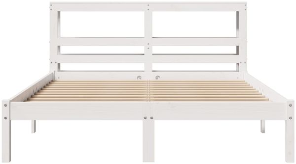 vidaXL Massivholzbett ohne Matratze Weiß 140x190 cm Kiefernholz 3305715 Bild 4