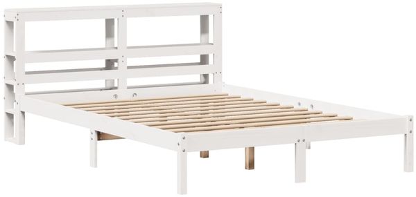 vidaXL Massivholzbett ohne Matratze Weiß 140x190 cm Kiefernholz 3305715 Bild 3