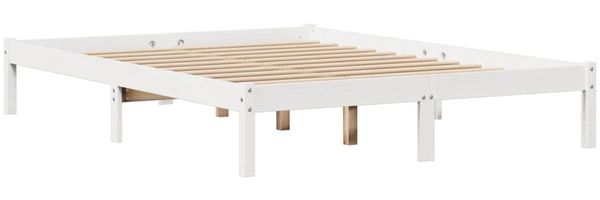 vidaXL Massivholzbett ohne Matratze Weiß 140x190 cm Kiefernholz 3305715 Bild 7