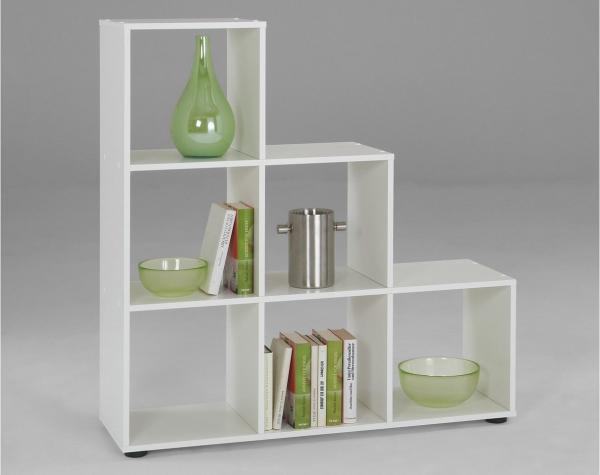 FMD Möbel - MEGA 1 - Raumteiler - melaminharzbeschichtete Spanplatte - weiß - 104,5 x 108 x 33cm