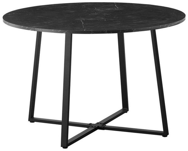 B&D home Esstisch NOA, Metallgestell schwarz oder weiß, rund, 110x110 cm, platzsparend
