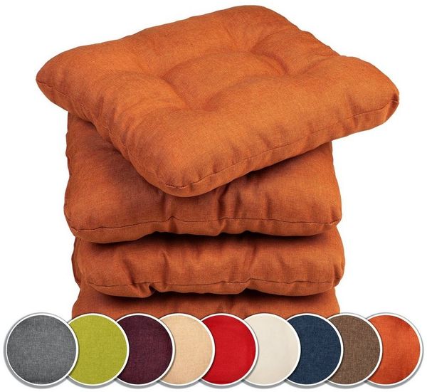 sunnypillow Stuhlkissen 4er Set Stuhlkissen 45x45 cm Bequeme 8cm, Polsterauflage Auflage für Stühle / Bänke