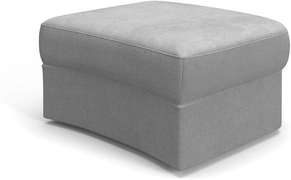 Cavadore Hocker Jawa / Bodennaher Polsterhocker in Nierenform / Ideal als Fußhocker oder Sitzgelegenheit / Passend zur Garnitur Jawa / 84 x 43 x 70 / Flachgewebe, Grau