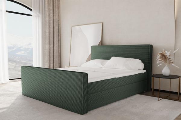 Boxspringbett Schlafzimmerbett CELES 180x200cm Stoff Poso Grün