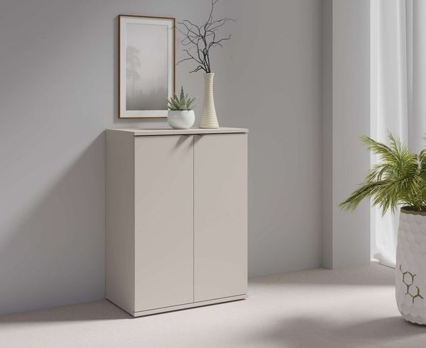 OTTO home Kommode THALIAANA Sideboard mit 2 Türen, modernes Design, Breite 60 cm, Schrank in 3 Farben erhältlich, schwarze Metallgriffe, viel Stauraum