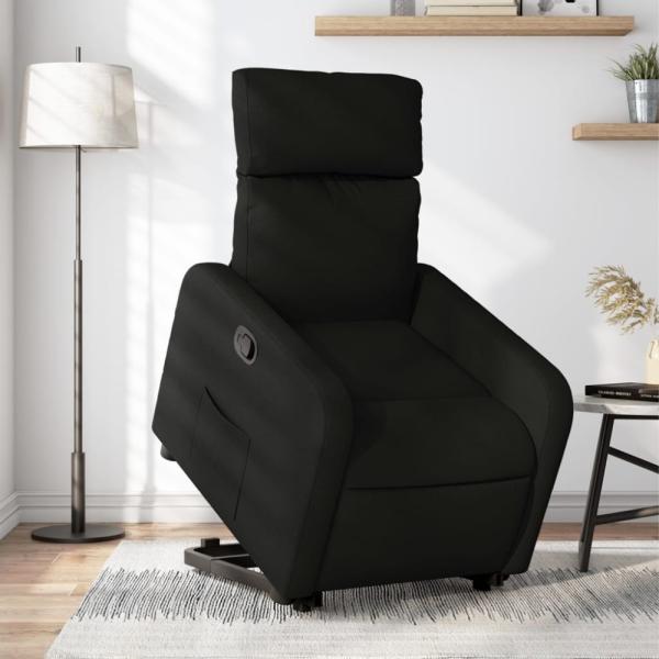 vidaXL Relaxsessel mit Aufstehhilfe Schwarz Stoff 3206701