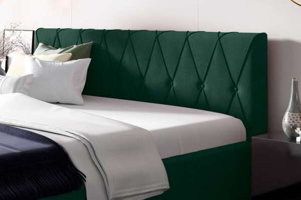 99rooms Lola Polsterbett ohne Bettkasten 120x200 cm Velours MONOLITH Grün Bild 2