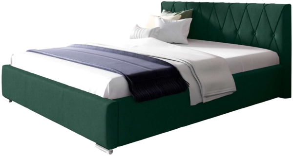 99rooms Lola Polsterbett ohne Bettkasten 120x200 cm Velours MONOLITH Grün Bild 3