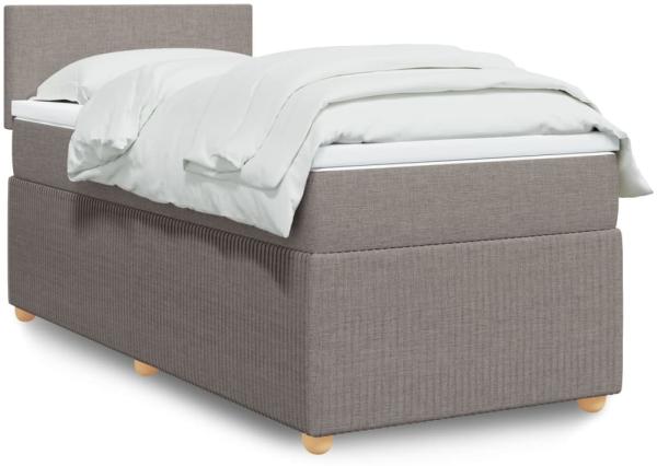 vidaXL Boxspringbett mit Matratze Taupe 90x190 cm Stoff 3289608