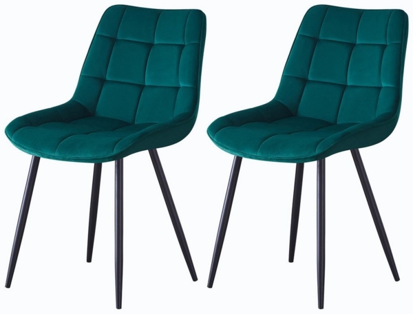 JYMTOM Esszimmerstuhl 2er-Set gepolsterte Stühle mit Rückenlehne und Metallbeinen (2 St), mit Samt-Bezug, für Bar, Küche, Esszimmer Restaurant und Schlafzimmer Bild 1