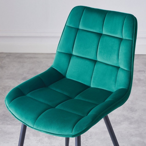 JYMTOM Esszimmerstuhl 2er-Set gepolsterte Stühle mit Rückenlehne und Metallbeinen (2 St), mit Samt-Bezug, für Bar, Küche, Esszimmer Restaurant und Schlafzimmer Bild 3