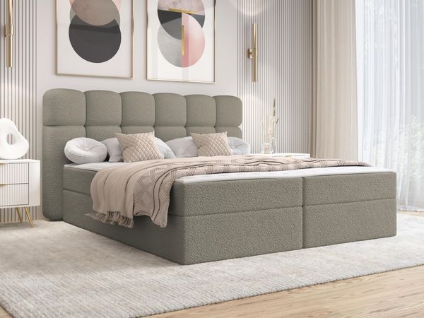 Boxspringbett Selgomi II (Farbe: Lambi 03, Größe: 140x200)