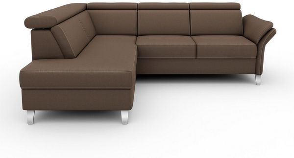 sit&more Ecksofa Vincenzo L-Form, inklusive Kopfteilverstellung, wahlweise mit Bettfunktion, Bettkasten