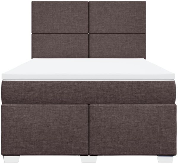 vidaXL Boxspringbett mit Matratze Dunkelbraun 140x190 cm Stoff 3292779 Bild 9