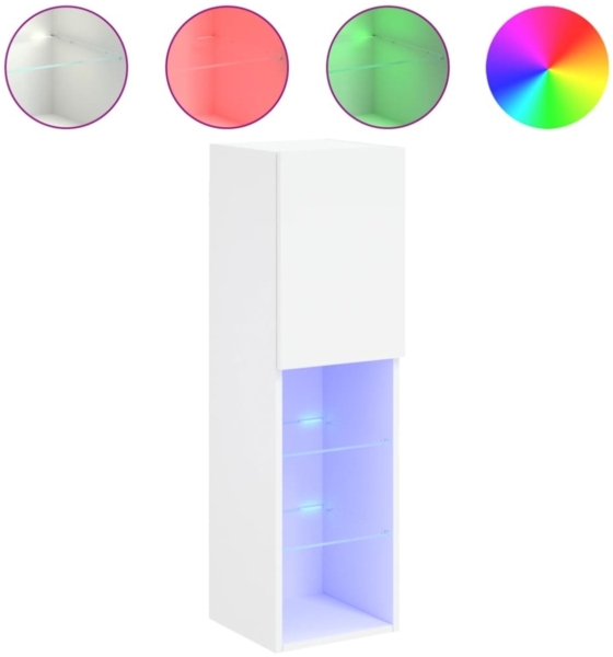 vidaXL TV-Schrank mit LED-Leuchten Weiß 30,5x30x102 cm 837015 Bild 8