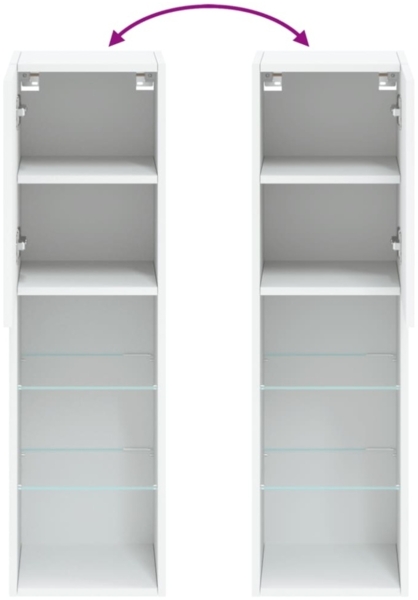 vidaXL TV-Schrank mit LED-Leuchten Weiß 30,5x30x102 cm 837015 Bild 4