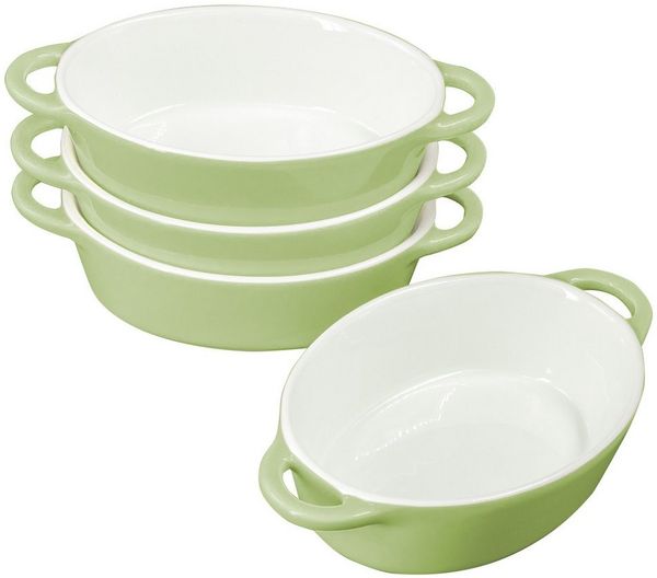 KVOTA Auflaufform 4-er Set oval 300ml MINI je 1 Portion, Keramik, Hochwertige Keramik