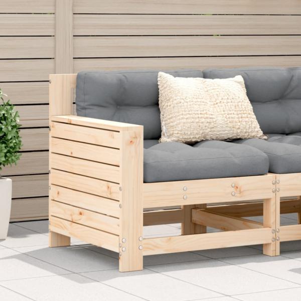 vidaXL Gartensofa mit Armlehne und Kissen Massivholz Kiefer 844920