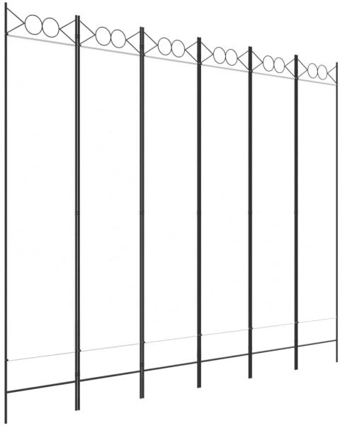 6-tlg. Paravent Weiß 240x200 cm Stoff