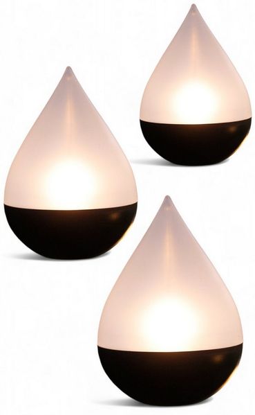 Arnusa LED Solarleuchte Gartenlampe Tropfen 3er Set Laterne Solar Tischleuchte hängend, Dämmerungssensor, LED fest integriert, Warm-Weiß, zum Aufhängen oder Stellen