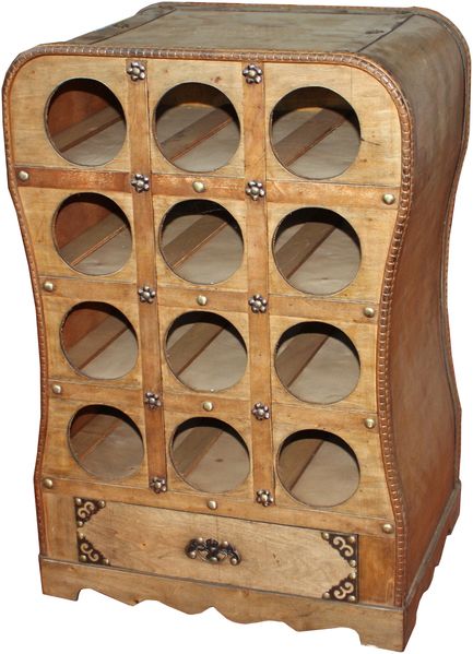 Weinregal GEZC Kolonialstil - Holz Hellbraun 61x31x41,5cm | Weinständer Flaschenregal Weinbar Weinschrank
