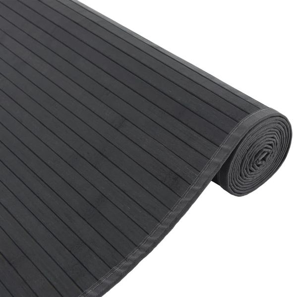 vidaXL Teppich Rechteckig Grau 80x1000 cm Bambus 376934 Bild 4
