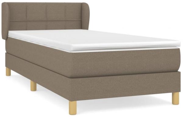 Einzelbett, Polsterbett mit Matratze Stoff Taupe 100 x 200 cm